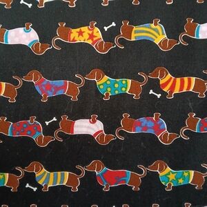 2 Yards Dachshund Wiener Dog Robert Kaufman Cute To Boot Fabric